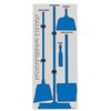 5S Supplies 5S Housekeeping Shadow Board Broom Station Version 1 - Gray Board / Blue Shadows  With Broom HSB-V1-GRAY/BLUE-KIT